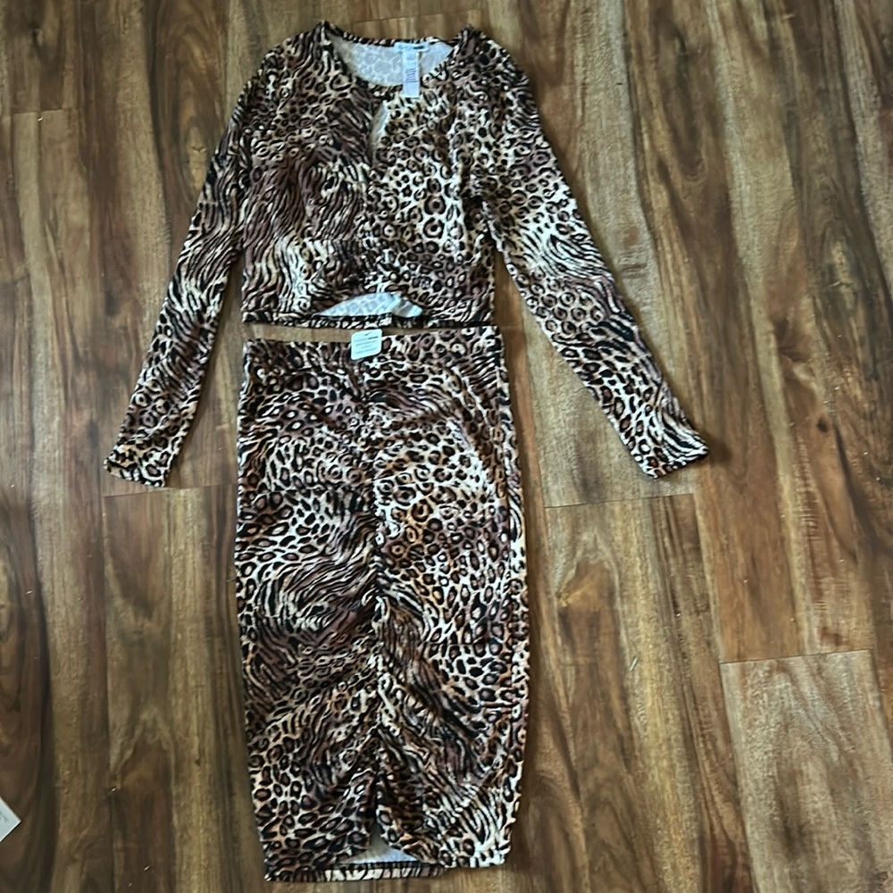 Two piece set animal print size M